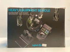 LOGITECH G SAITEK HEAVY EQUIPMENT PACKAGE, 900 DEGREE STEERING WHEEL, +38 ASSIGNABLE BUTTONS, TWO ANALOGUE STICKS, USB, PC/MAC - BLACK (TOTAL P.V.P 204€) - LOCATION 17A.