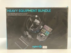 LOGITECH G SAITEK HEAVY EQUIPMENT PACKAGE, 900 DEGREE STEERING WHEEL, +38 ASSIGNABLE BUTTONS, TWO ANALOGUE STICKS, USB, PC/MAC - BLACK (TOTAL P.V.P 204€) - LOCATION 17A.