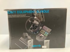 LOGITECH G SAITEK HEAVY EQUIPMENT PACKAGE, 900 DEGREE STEERING WHEEL, +38 ASSIGNABLE BUTTONS, TWO ANALOGUE STICKS, USB, PC/MAC - BLACK (TOTAL P.V.P 204€) (DIRTY) - LOCATION 17A.