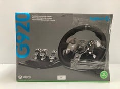 LOGITECH G G920 DRIVING FORCE RACING WHEEL AND PEDALS, FORCE FEEDBACK, ANODISED ALUMINIUM, SHIFT PADDLES, LEATHER STEERING WHEEL, ADJUSTABLE PEDALS, EU PLUG, XBOX ONE/PC/MAC, BLACK (TOTAL P.V.P 264€)