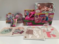 9 X TOY INCLUDING BARBIE PLANE - LOCATION 52A.