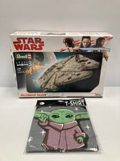 2 X STAR WARS ITEMS VARIOUS MAKES AND MODELS INCLUDING REVELL MILLENNIUM FALCOM MODEL KIT - LOCATION 36A.