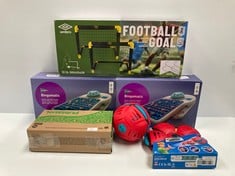 6 X TOYS VARIOUS MAKES AND MODELS INCLUDING UMBRO GOAL - LOCATION 31A.