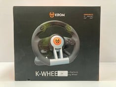 KROM K-WHEEL - NXKROMKWHL - MULTI-PLATFORM STEERING WHEEL AND PEDAL SET, SHIFTER AND STEERING WHEEL PADDLES, VIBRATION EFFECT, COMPATIBLE PC, PS3, PS4 AND XBOX - LOCATION 25A.