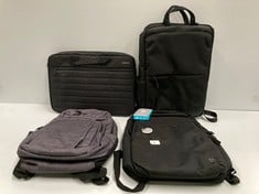 4 X BACKPACK INCLUDING BLACK HP BACKPACK - LOCATION 37B.