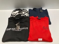 4 X CLOTHING VARIOUS MAKES AND MODELS INCLUDING BLACK EMPORIO ARMANI SWEATSHIRT SIZE M -LOCATION, 41B.