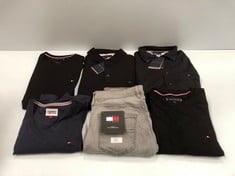 6 X TOMMY HILFIGER BRAND CLOTHING INCLUDING BLACK T-SHIRT SIZE M - LOCATION, 42B.