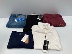 5 X JACK & JONES GARMENTS VARIOUS SIZES AND STYLES INCLUDING MAROON TROUSERS SIZE 44 - LOCATION 33B.