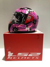 FULL FACE MOTORBIKE HELMET LS2 FLORES ROSAS SIZE M - LOCATION 37A.