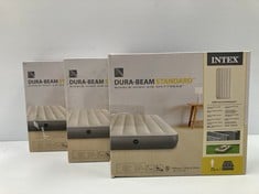 3 X INTEX DURA-BEAM STANDARD SINGLE-HIGH AIR MATTRESS - LOCATION 24B.