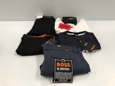 5 X HUGOS BOSS CLOTHING VARIOUS MODELS AND SIZES INCLUDING BLUE T-SHIRT SIZE S-LOCATION 16B.