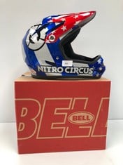 HELMET BELL BLUE AND RED COLOUR SIZE S-LOCATION 1C.