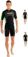 CRESSI MED X-NEOPRENE 2.5 WETSUIT, UNISEX ADULT, BLACK/LIME/SILVER, L/4 (BROKEN) - LOCATION 33C.