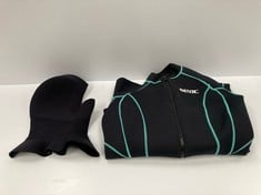 BLACK AND BLUE LONG WETSUIT WITH SEPARATE HOOD SEAC SIZE XL - LOCATION 33C.