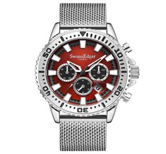 LIMITED EDITION SWAN & EDGAR HAND ASSEMBLED MASTER AUTOMATIC STEEL WATCH RED SKU:SE01401