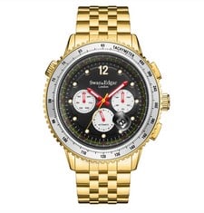 LIMITED EDITION SWAN & EDGAR OPULENT HAND-ASSEMBLED AUTOMATIC RACING WATCH IN GOLD COLOUR SKU:SE01102