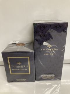 THAMEEN LONDON REGENT LEATHER EXTRAIT DE PARFUM 50ML TO ALSO INCLUDE THAMEEN LONDON GREEN PEARL BODY LOTION 100ML TOTAL RRP £310 (SEALED UNIT)