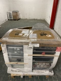 1X PALLET WITH TOTAL RRP VALUE OF £1029 TO INCLUDE 1X ESSENTIALS ELECTRIC COOKERS MODEL NO CUE CFSEWH18, 1X SHARP DISHWASHERS SLIMLINE TSL MODEL NO QW-NS1CF4 9ES-EN, 1X MONTPELLIER GAS COOKERS TSL MO