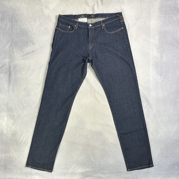 Paul Smith Men'S Tapered Fit Jean. Size: 36, Made From: 99% Cotton 1% Elastane - Woven Blue Denim 14.5Oz. Rrp: £115