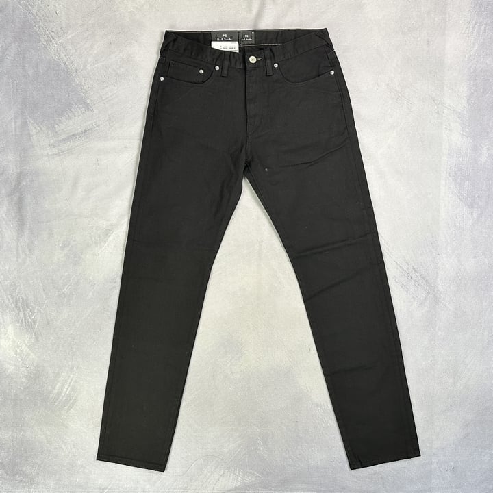 Paul Smith Men'S Tapered Fit Jean. Size: 30, Made From: 99% Cotton 1% Polyurethane - Woven Black Denim 12Oz. Rrp: £125