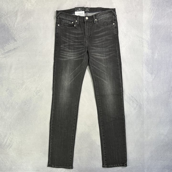 Paul Smith Men'S Slim Fit Jean. Size: 28, Made From: 95% Cotton 4% Polyester 1% Elastane - Woven Black Denim 15.5. Rrp: £105