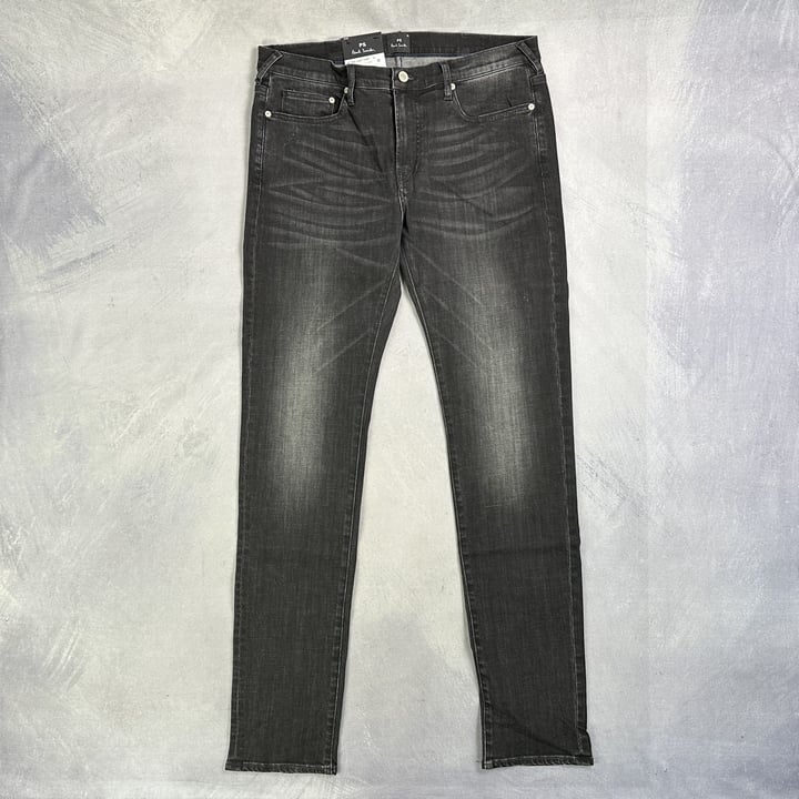 Paul Smith Men'S Slim Fit Jean. Size: 32, Made From: 95% Cotton 4% Polyester 1% Elastane - Woven Black Denim 15.5. Rrp: £105