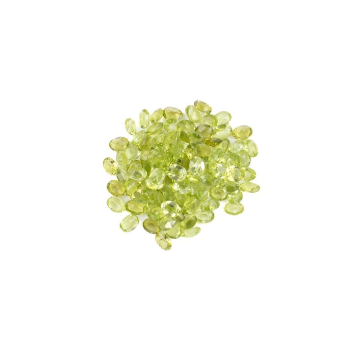 15.97ct Peridot Faceted Oval-cut Parcel of Gemstones, 4x3mm