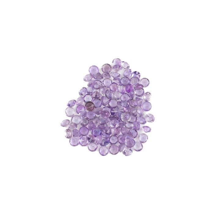 3.61ct Amethyst Faceted Round-cut Parcel of Gemstones, 2mm