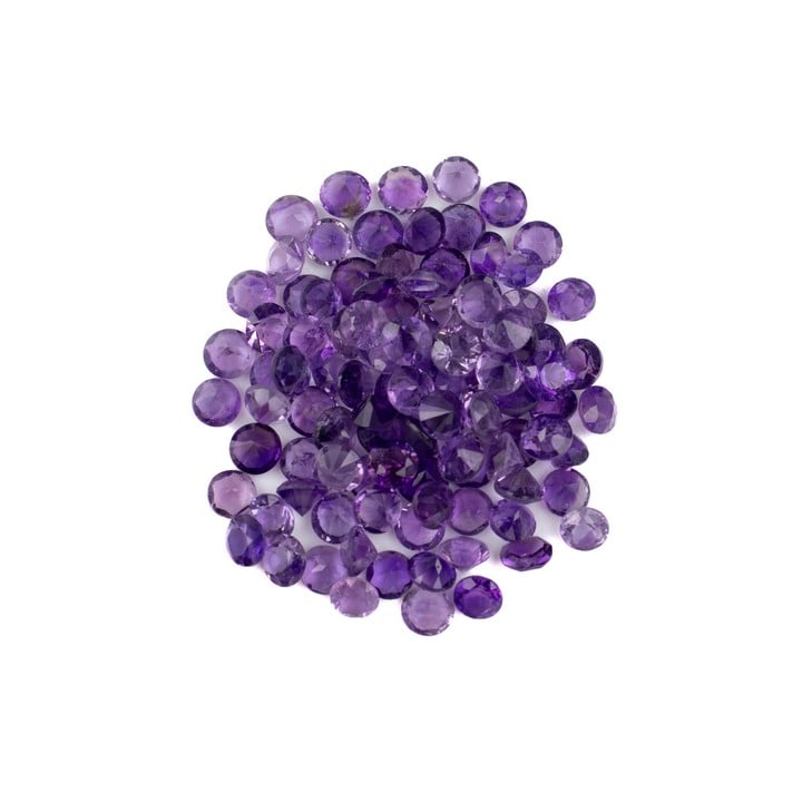 14.48ct Amethyst Faceted Round-cut Parcel of Gemstones, 3.5mm