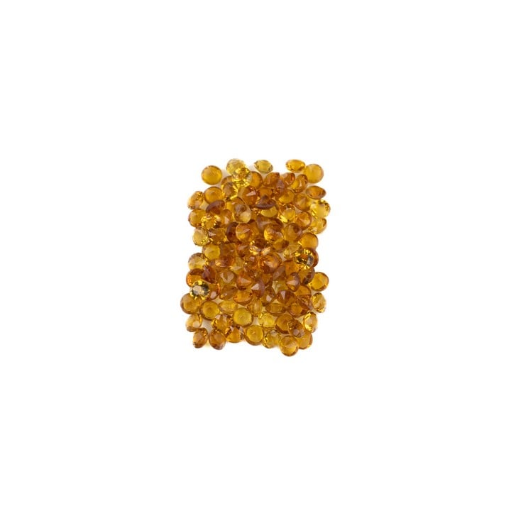 3.59ct Citrine Faceted Round-cut Parcel of Gemstones, 2mm