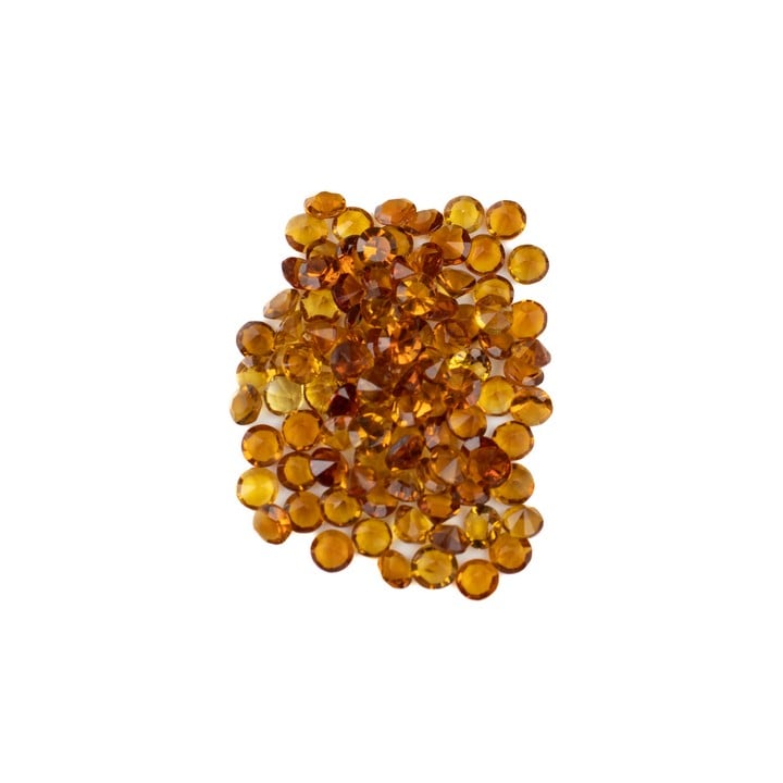 10.46ct Citrine Faceted Round-cut Parcel of Gemstones, 3.25mm