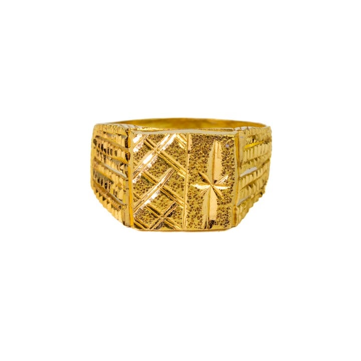 22ct Yellow Gold Patterned Signet Ring, Size T½, 6.9g (Slightly Misshapen) (VAT Only Payable on Buyers Premium)