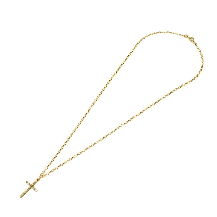 9ct Yellow Gold Patterned Cross Pendant and Belcher Chain, 45cm, 1.8g (VAT Only Payable on Buyers Premium)