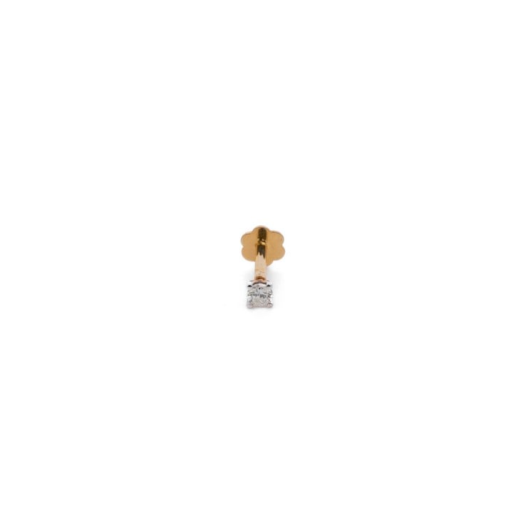 18K Yellow 0.15ct Diamond Nose, Lip and Ear Stud, 0.4g (VAT Only Payable on Buyers Premium)