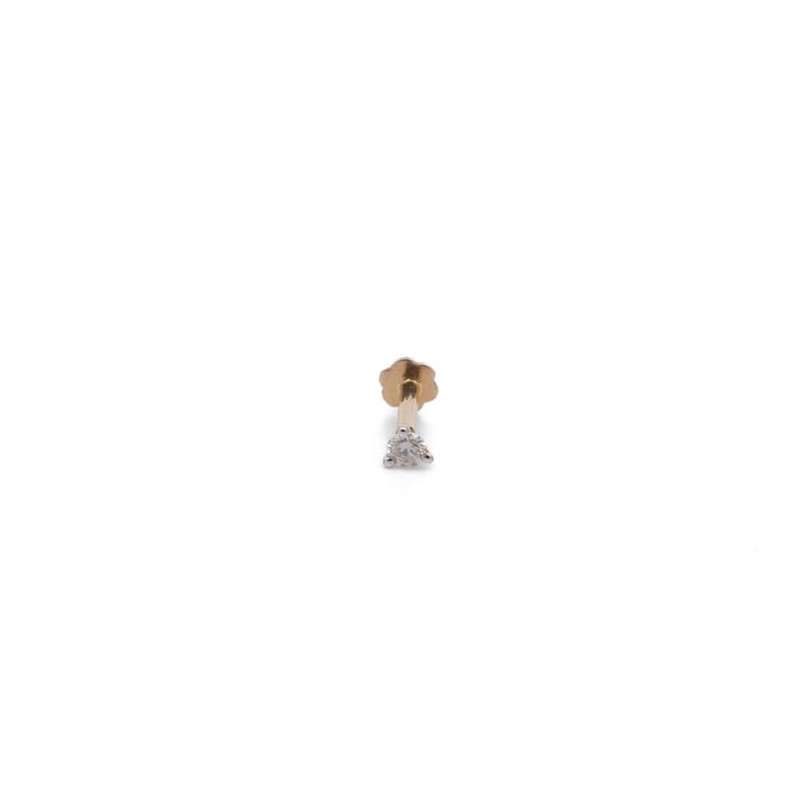 18K Yellow 0.075ct Diamond Nose, Lip and Ear Stud, 0.3g (VAT Only Payable on Buyers Premium)