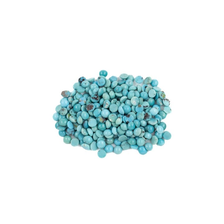 67.35ct Turquoise Cabochon Round-cut Parcel of Gemstones, 4.25mm