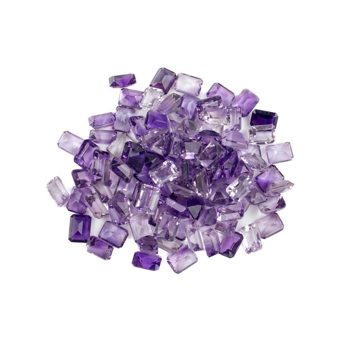 135.25ct Amethyst Faceted Octagon-cut Parcel of Gemstones, 8x6mm