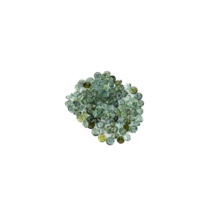 2.41ct Green Tourmaline Faceted Round-cut Parcel of Gemstones, 1.75mm