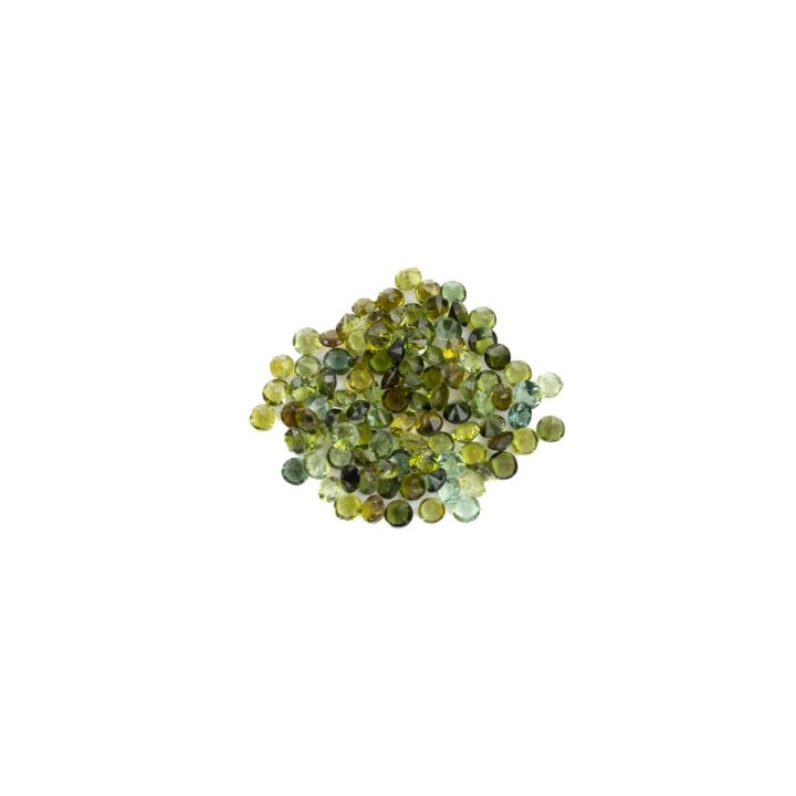 6.13ct Green Tourmaline Faceted Round-cut Parcel of Gemstones, 2.5mm