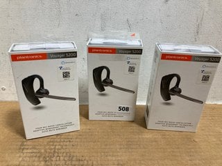 6 X ASSORTED BLUETOOTH HEADSETS TO INCLUDE PLANTRONICS VOYAGER 5200 BLUETOOTH HEADSET: LOCATION - B1