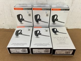 6 X PLANTRONIC VOYAGER 5200 BLUETOOTH HEADSETS: LOCATION - B1