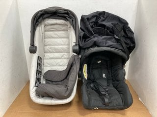 JOILE CHILD CAR SEAT IN BLACK TO INCLUDE CHILD CARRY COT: LOCATION - B1