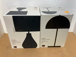 2 X ASSORTED JOHN LEWIS & PARTNERS LIGHTING ITEMS TO INCLUDE DOME TABLE LAMP IN MATT BLACK: LOCATION - BR9