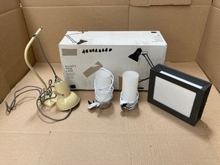 QTY OF ASSORTED LIGHTING ITEMS TO INCLUDE JOHN LEWIS & PARTNERS ELLIOTT TASK LAMP: LOCATION - BR11