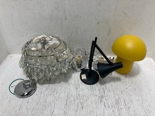 QTY OF ASSORTED LIGHTING ITEMS TO INCLUDE JOHN LEWIS & PARTNERS ALEXA TEAR DROP LIGHT: LOCATION - BR15