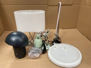 QTY OF ASSORTED LIGHTING ITEMS TO INCLUDE CHROME TONE DESK LAMP: LOCATION - BR16