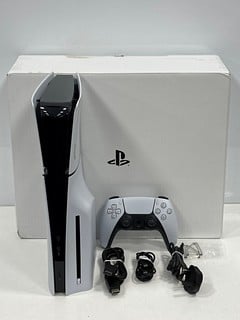 SONY PLAYSTATION 5 (SLIM) 1TB GAMES CONSOLE IN WHITE: MODEL NO CFI-2016 (WITH BOX AND ACCESSORIES, SOME SLIGHT COSMETIC MARKS ON THE CASING) [JPTM127189] THIS PRODUCT IS FULLY FUNCTIONAL AND IS PART