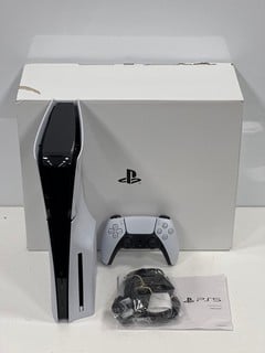 SONY PLAYSTATION 5 (SLIM) 1TB GAMES CONSOLE IN WHITE: MODEL NO CFI-2016 (WITH BOX AND ACCESSORIES, SOME SLIGHT COSMETIC MARKS ON THE CASING) [JPTM127188] THIS PRODUCT IS FULLY FUNCTIONAL AND IS PART