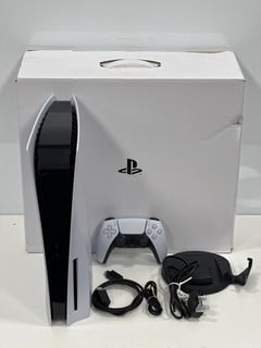 SONY PLAYSTATION 5 825 GB GAMES CONSOLE IN WHITE: MODEL NO CFI-1216A (WITH BOX AND ACCESSORIES, SOME SLIGHT COSMETIC MARKS ON CASING) [JPTM127200] THIS PRODUCT IS FULLY FUNCTIONAL AND IS PART OF OUR