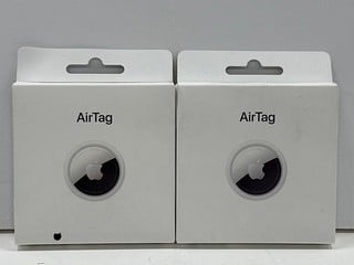 2 X APPLE AIRTAG SMART TRACKING DEVICES IN WHITE: MODEL NO A2187 (WITH BOXES) [JPTM127052] THIS PRODUCT IS FULLY FUNCTIONAL AND IS PART OF OUR PREMIUM TECH AND ELECTRONICS RANGE